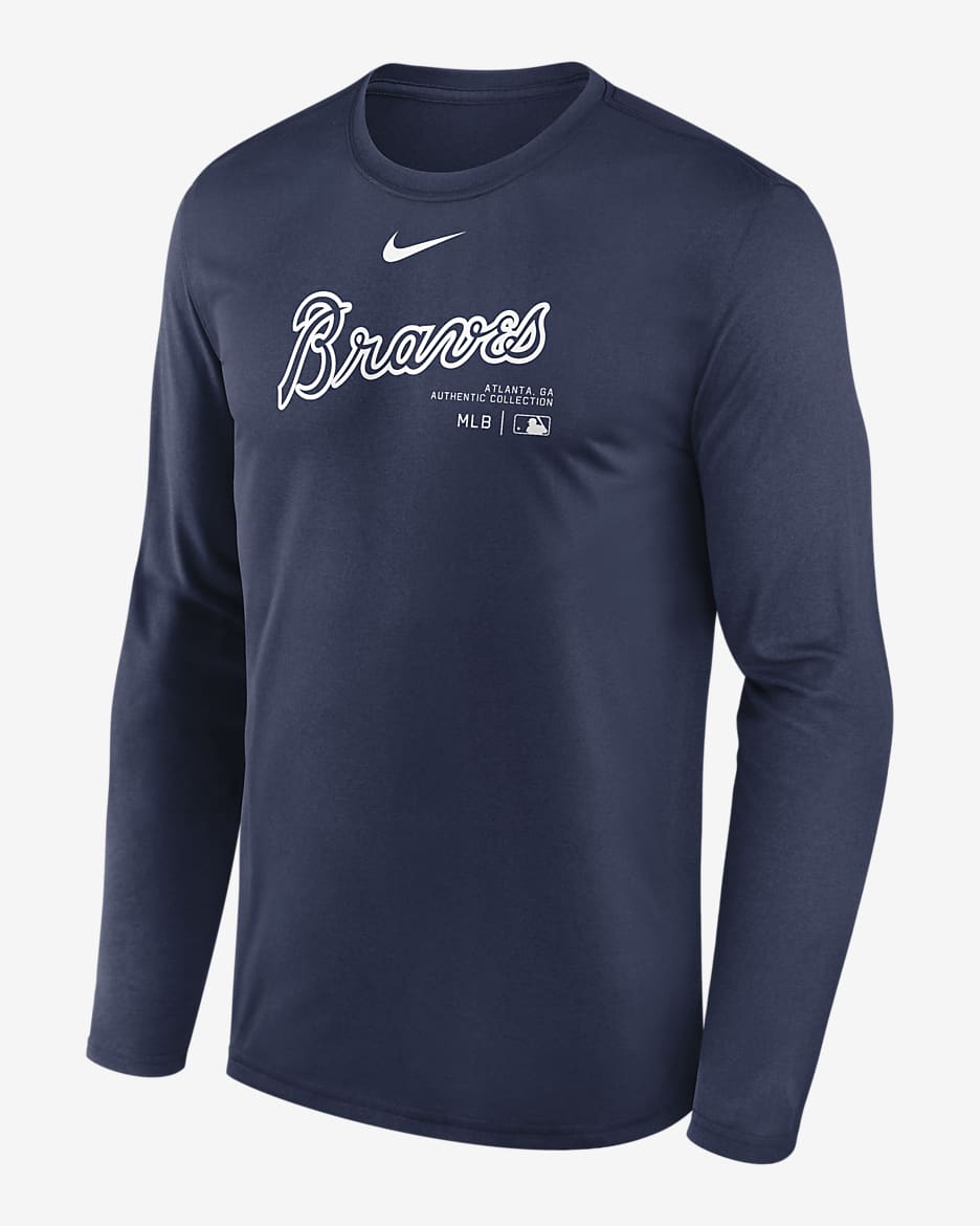 Atlanta Braves Authentic Collection Practice Men s Nike Dri FIT MLB Long Sleeve T Shirt